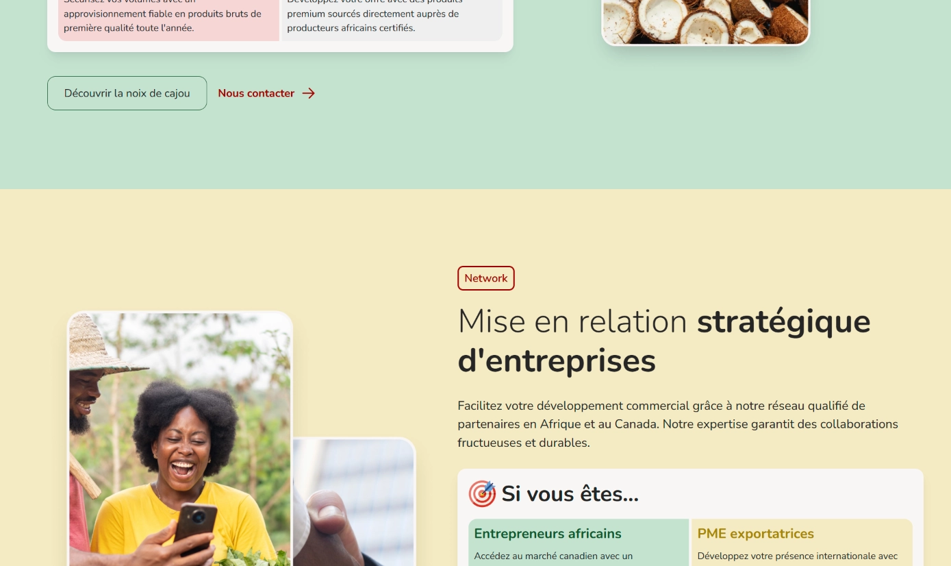 The Bynaf site — bilingual agrifood trade company